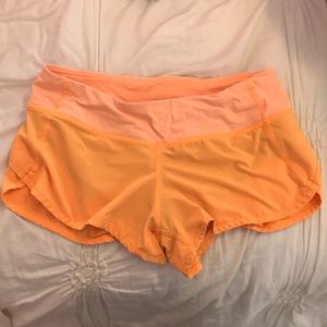 Lulu lemon orange speed shorts